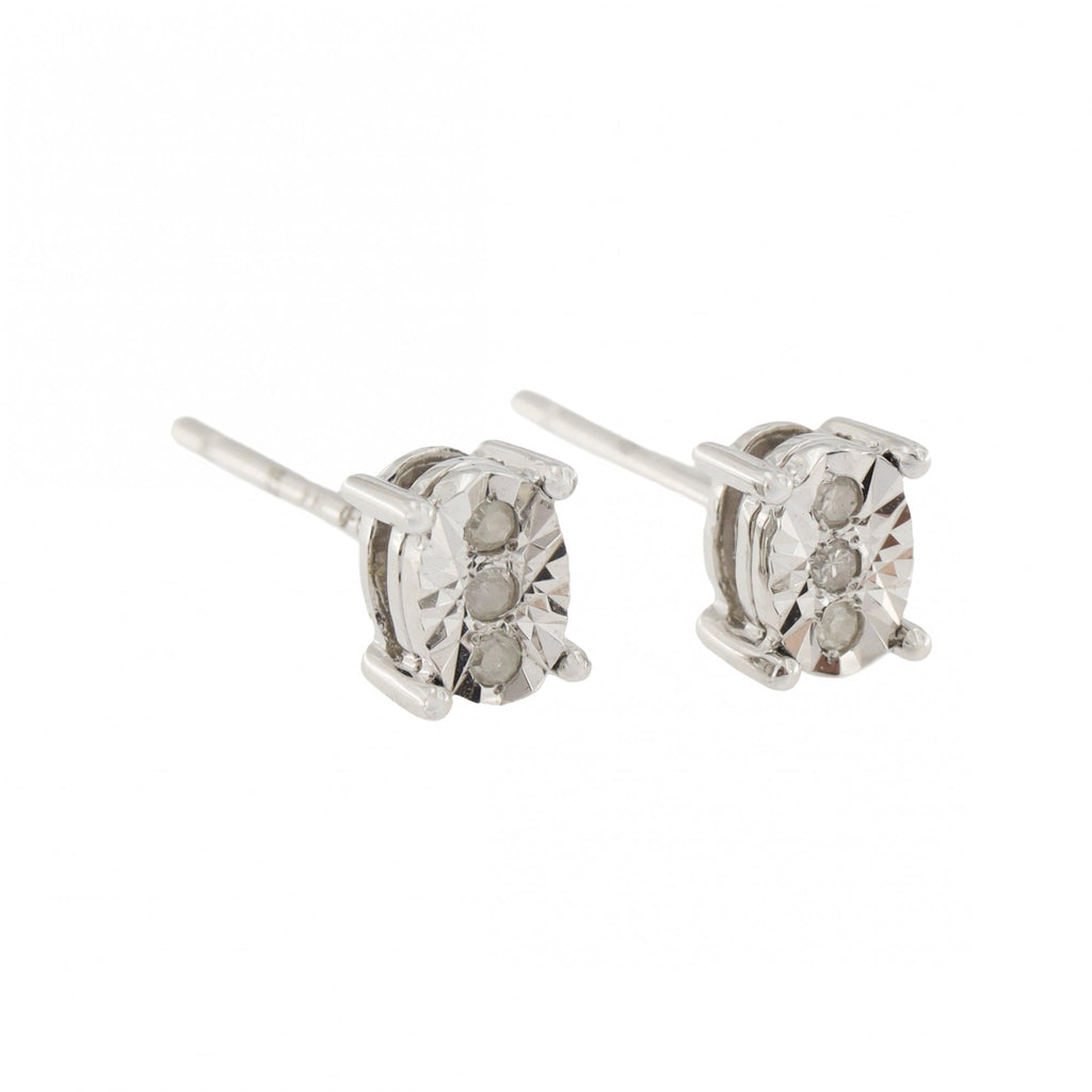 9ct White Gold Diamond 0.10ct Stud Earrings