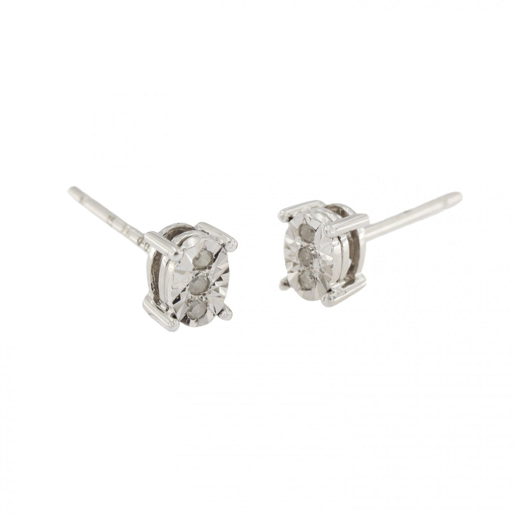 9ct White Gold Diamond 0.10ct Stud Earrings