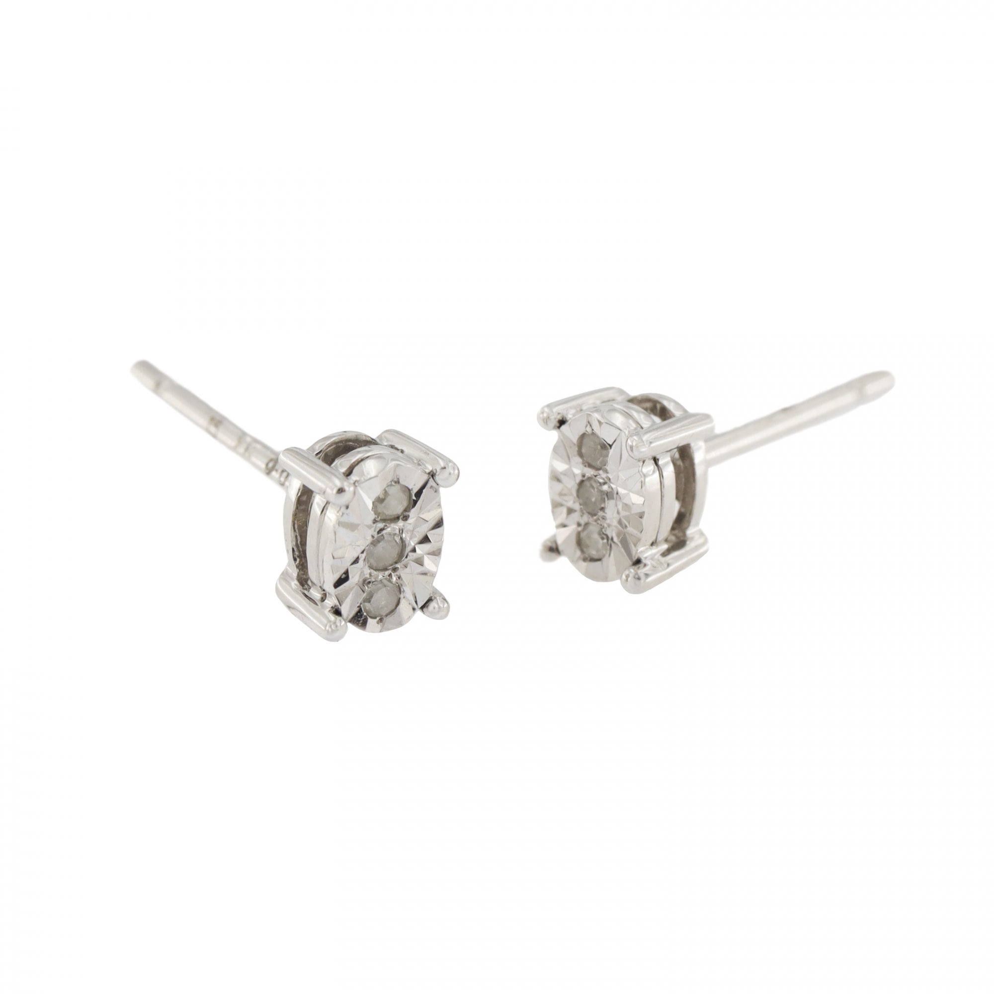 9ct White Gold Diamond 0.10ct Stud Earrings