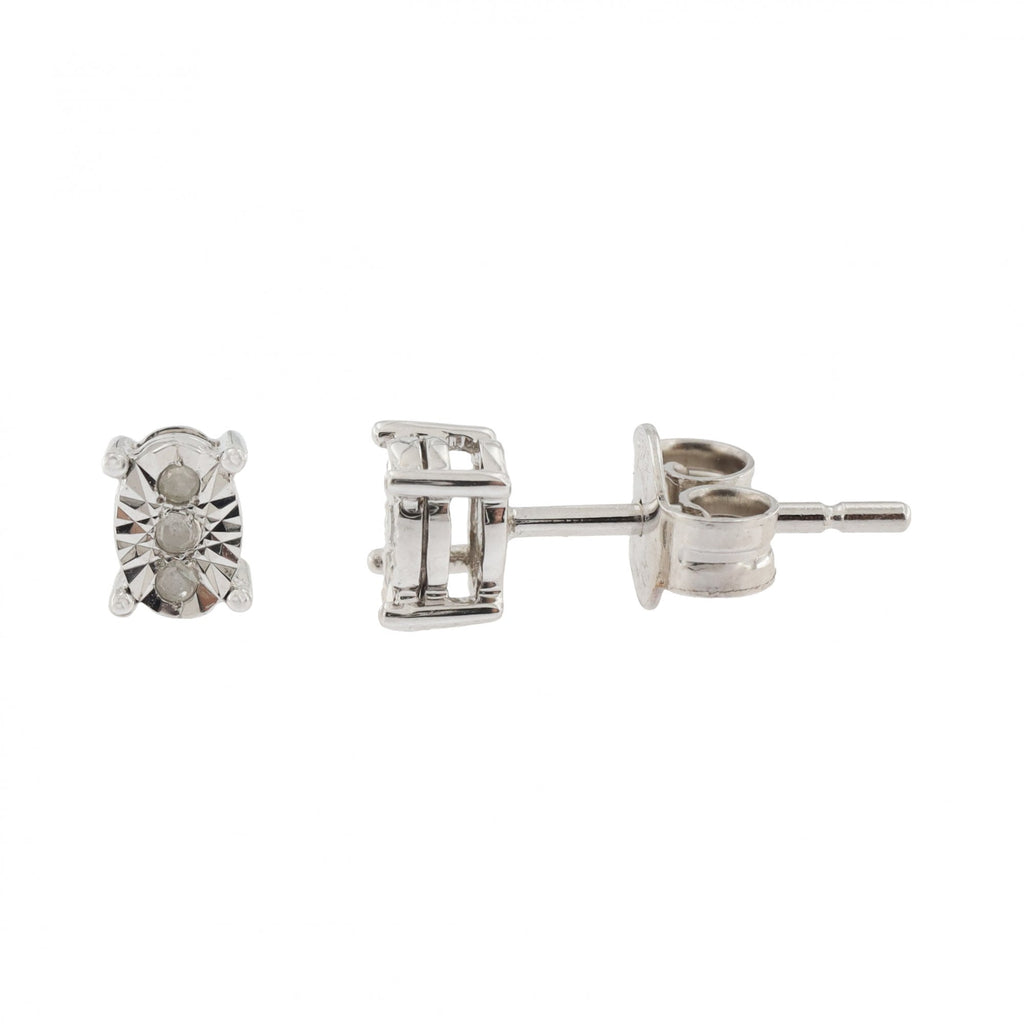 9ct White Gold Diamond 0.10ct Stud Earrings