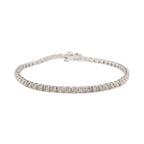 9ct White Gold Diamond 3.10ct Line Bracelet