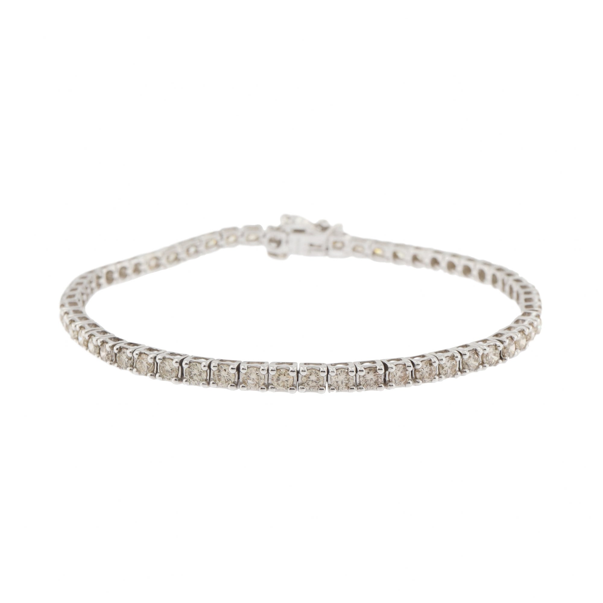 9ct White Gold Diamond 3.10ct Line Bracelet