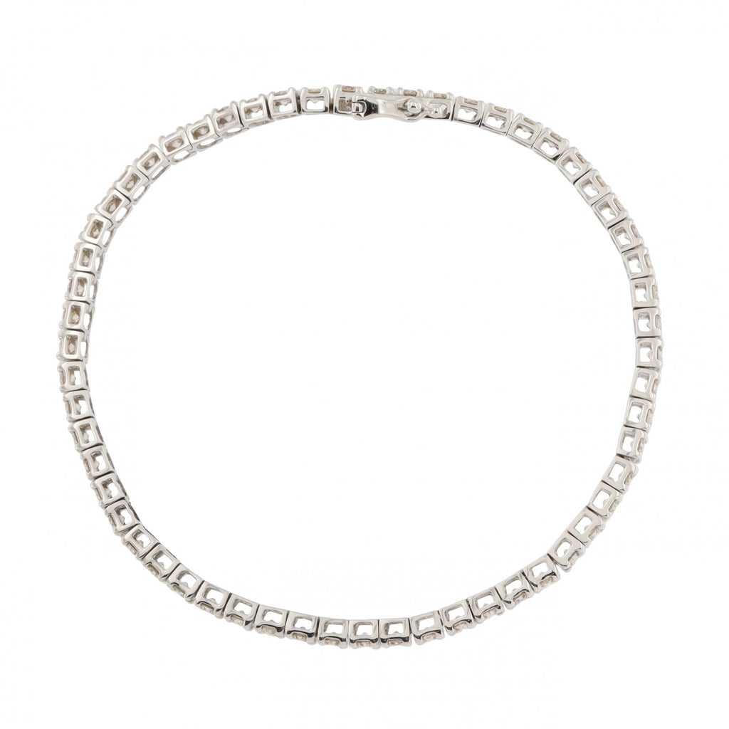 9ct White Gold Diamond 3.10ct Line Bracelet