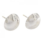 9ct White Gold Button Stud Earrings