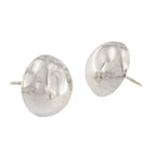 9ct White Gold Button Stud Earrings