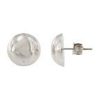9ct White Gold Button Stud Earrings