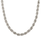 Silver Rope Cubic Zirconia Chain 26"