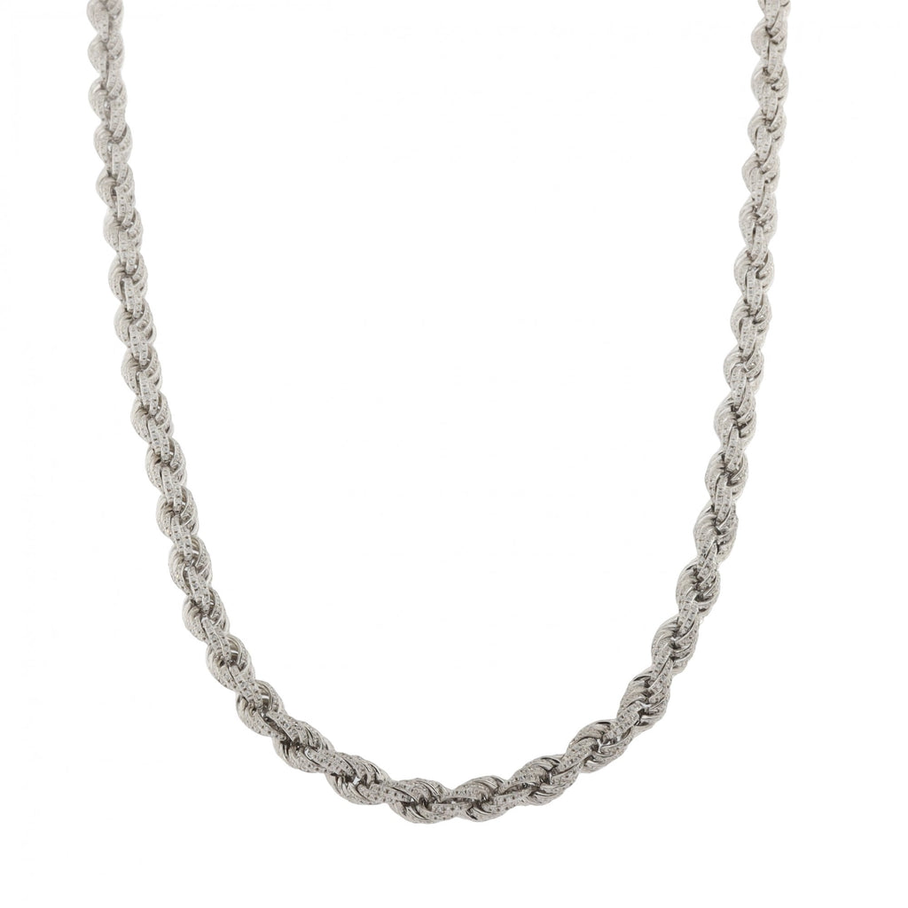 Silver Rope Cubic Zirconia Chain 26"