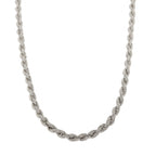 Silver Rope Cubic Zirconia Chain 26"