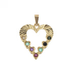 9ct Yellow Gold Heart Stone Set Pendant