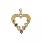 9ct Yellow Gold Heart Stone Set Pendant