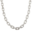 Silver Paper Link Cubic Zirconia Curb Chain 26"