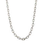 Silver Paper Link Cubic Zirconia Curb Chain 26"