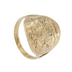 9ct Yellow Gold St George Coin Ring