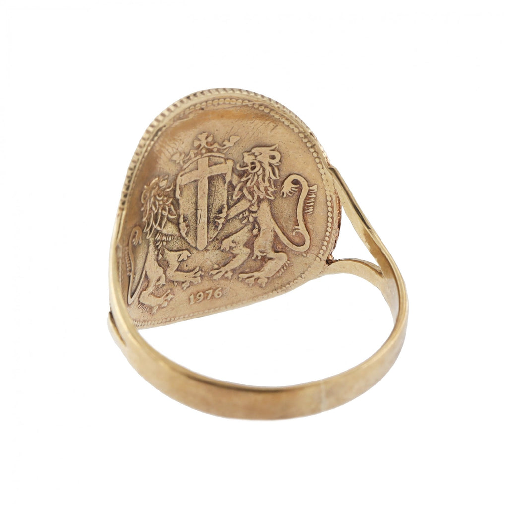 9ct Yellow Gold St George Coin Ring