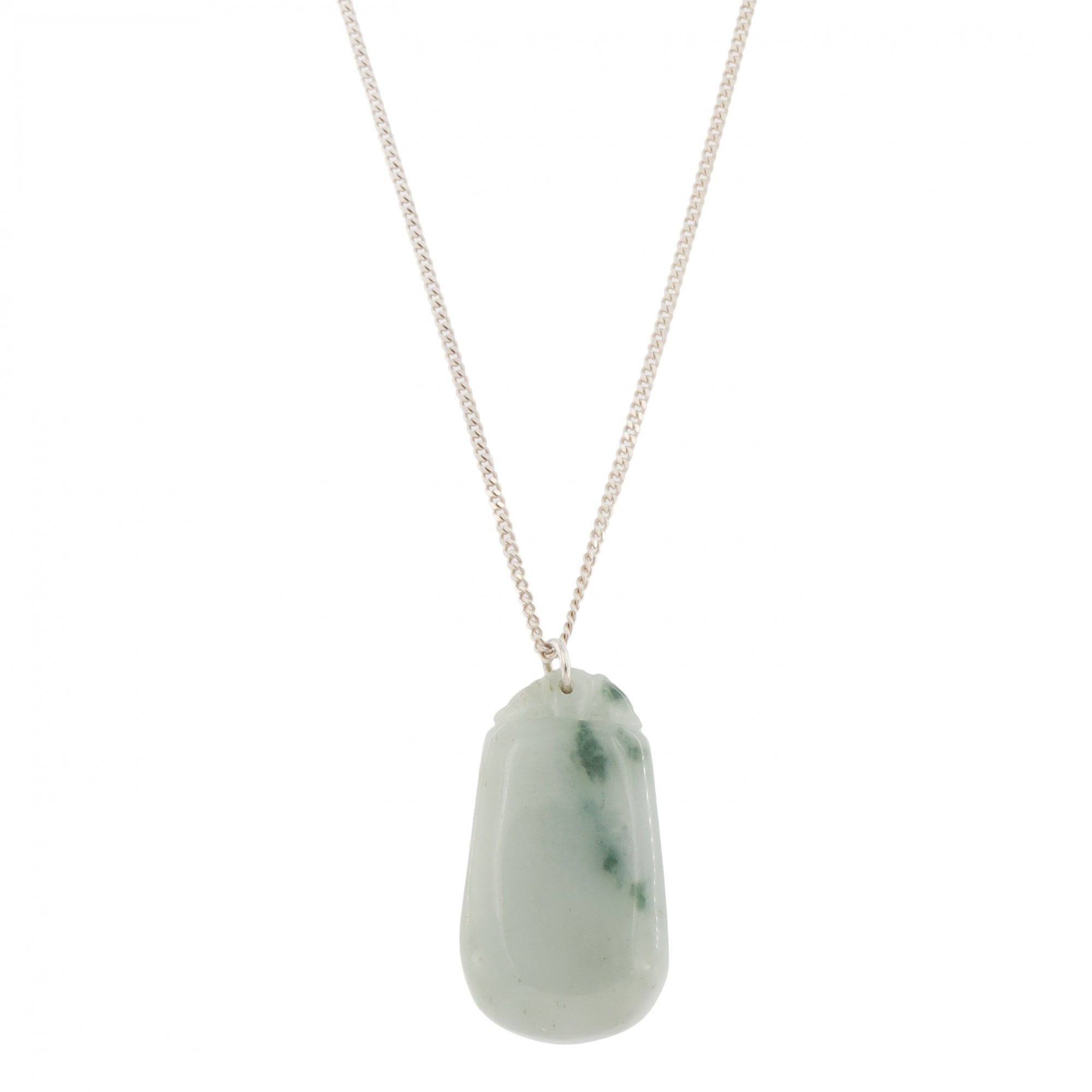 Silver Jade Ingot Pendant & Chain
