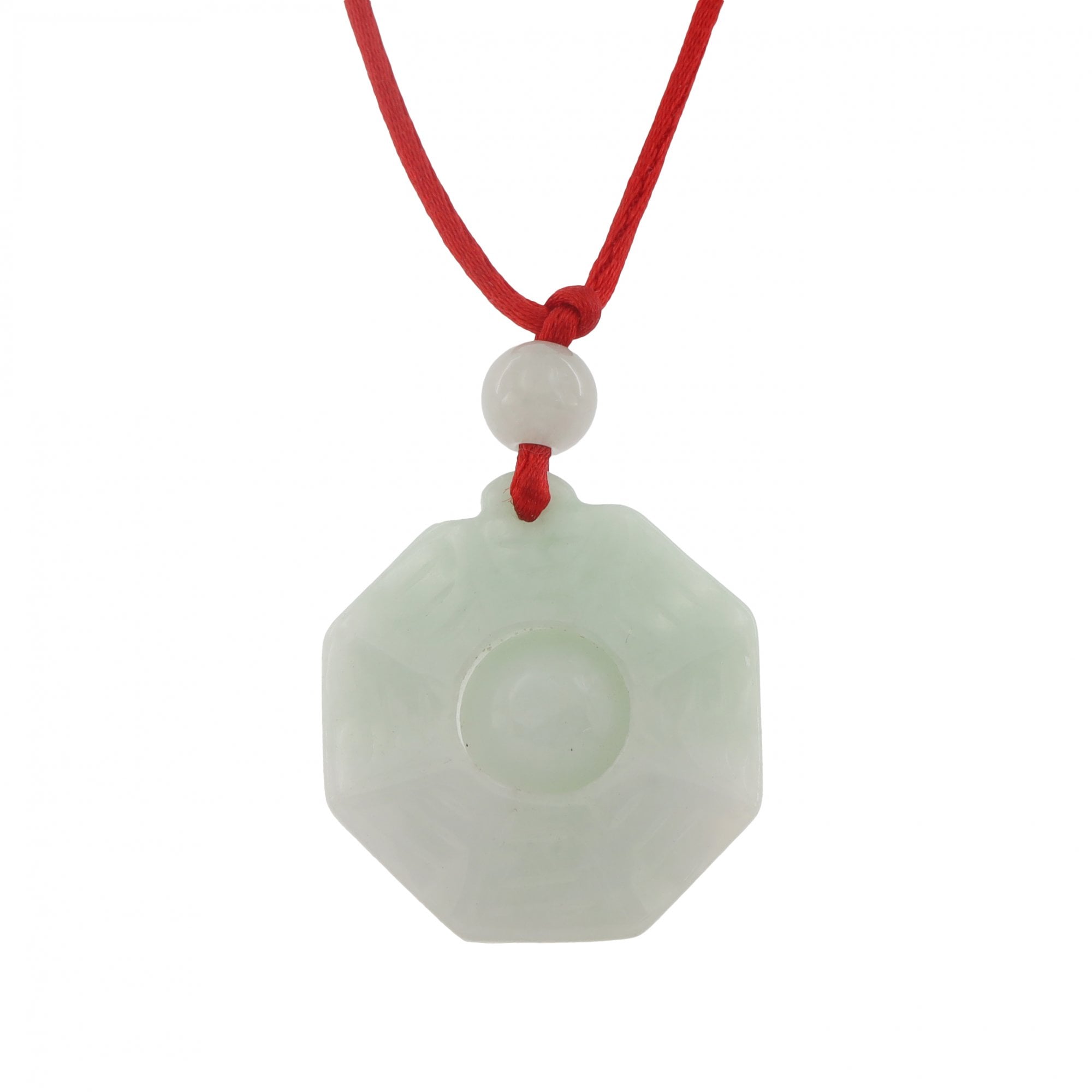 Jade Hexagon & Ball Pendant & Cord