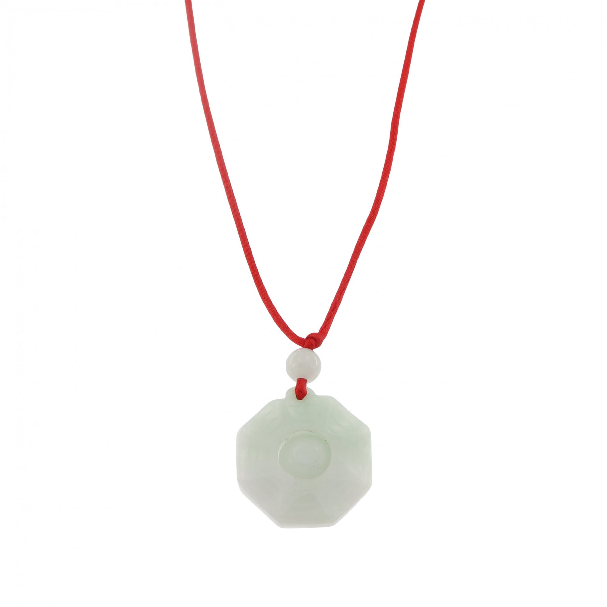 Jade Hexagon & Ball Pendant & Cord