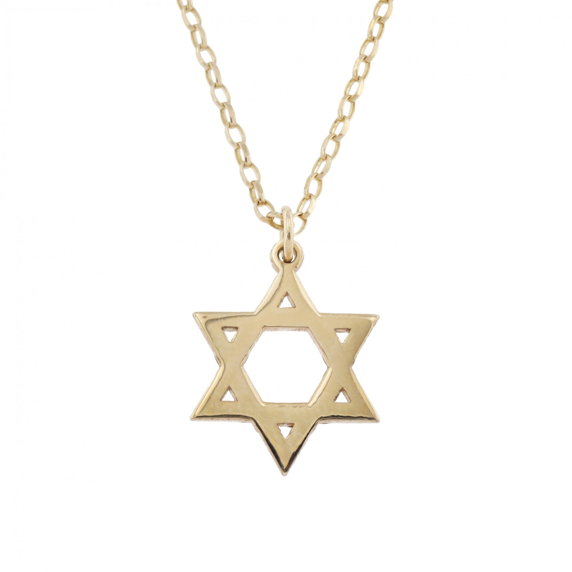 9ct Yellow Gold Star Of David & Chain