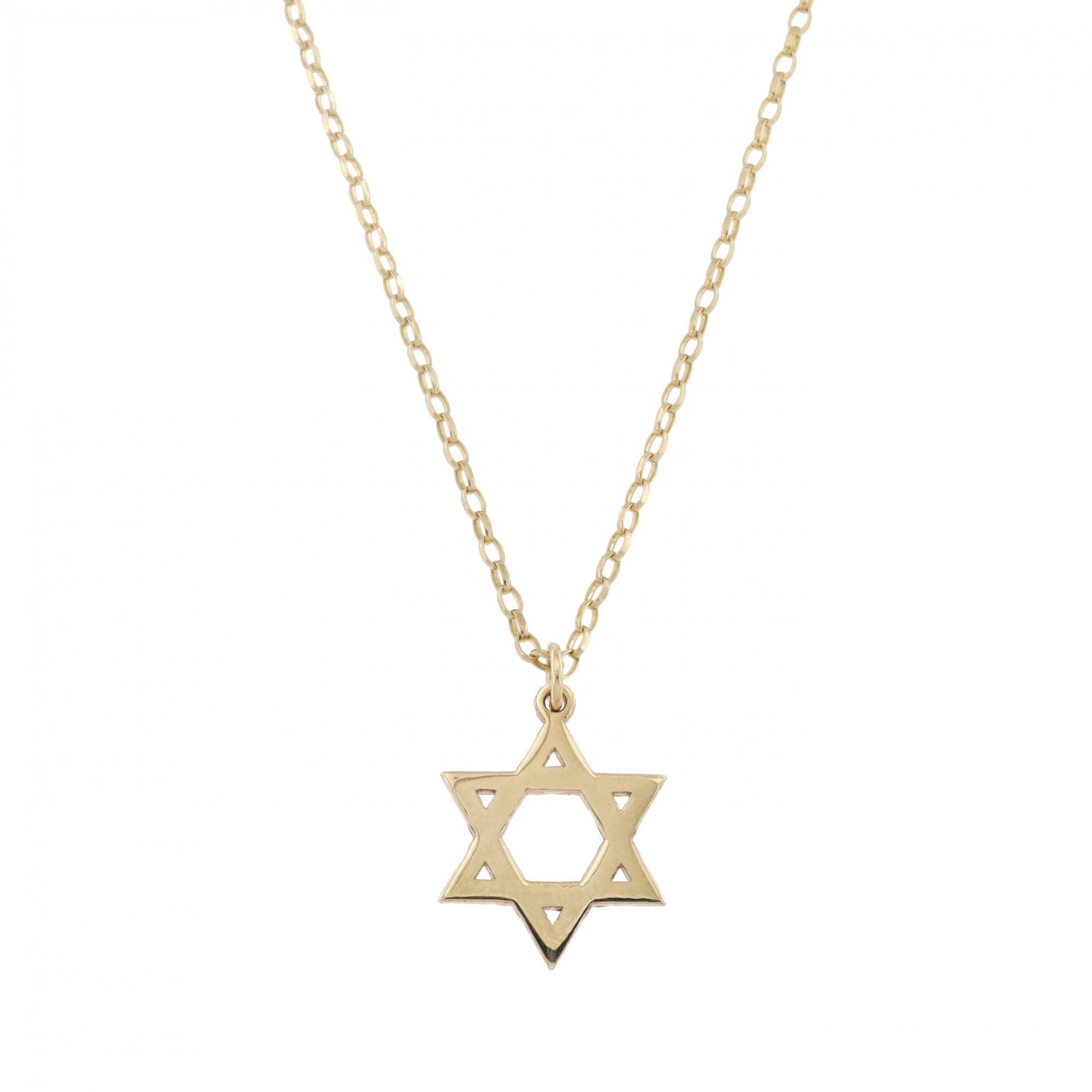9ct Yellow Gold Star Of David & Chain