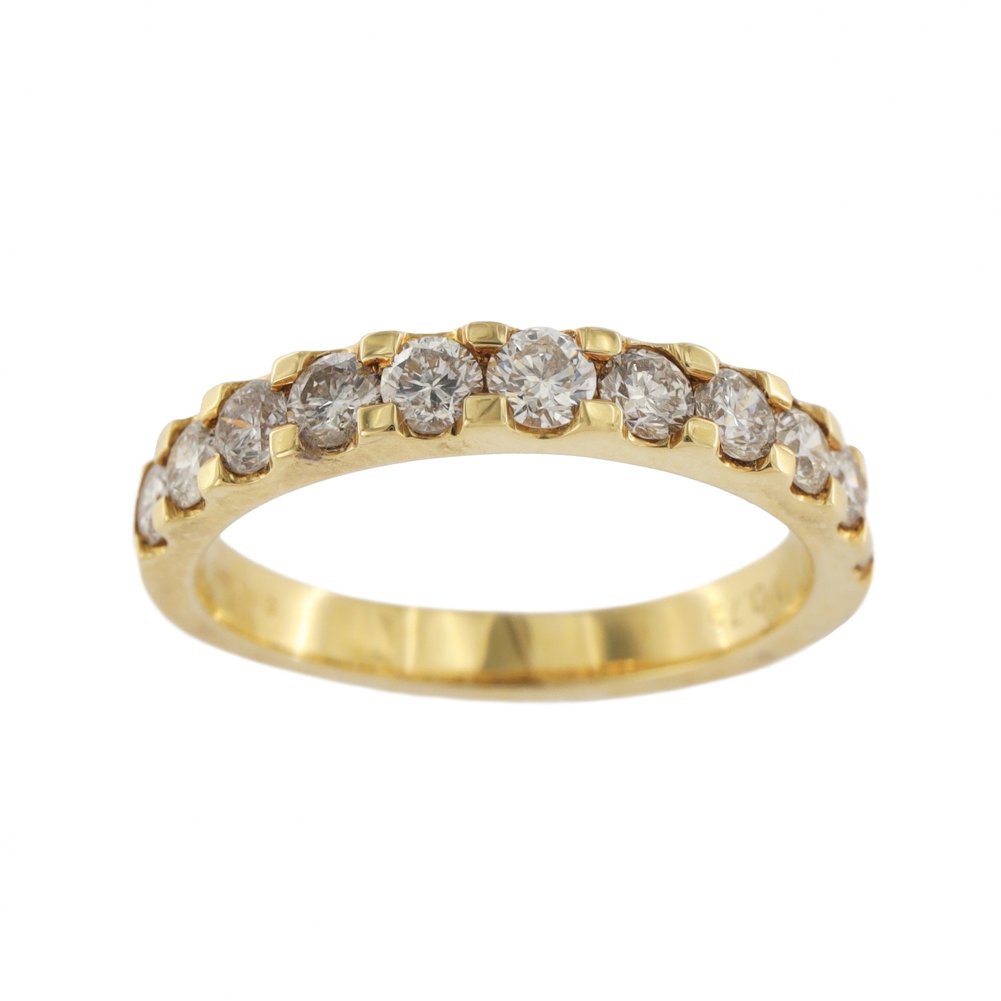 18ct Yellow Gold Diamond 0.75ct 1/2 Eternity Ring