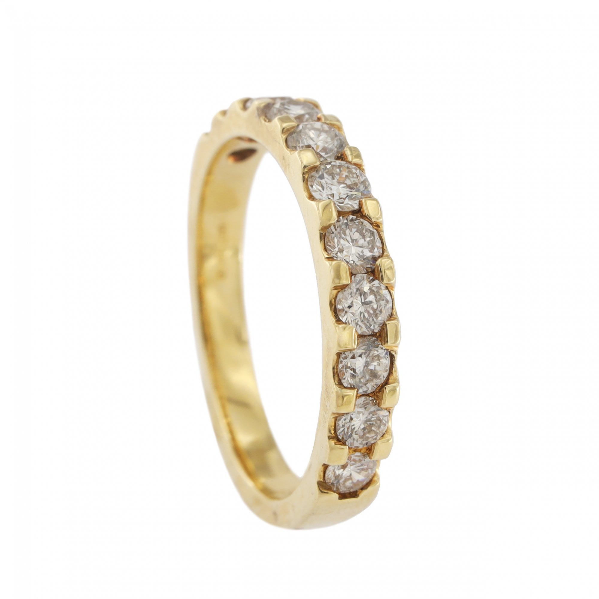 18ct Yellow Gold Diamond 0.75ct 1/2 Eternity Ring